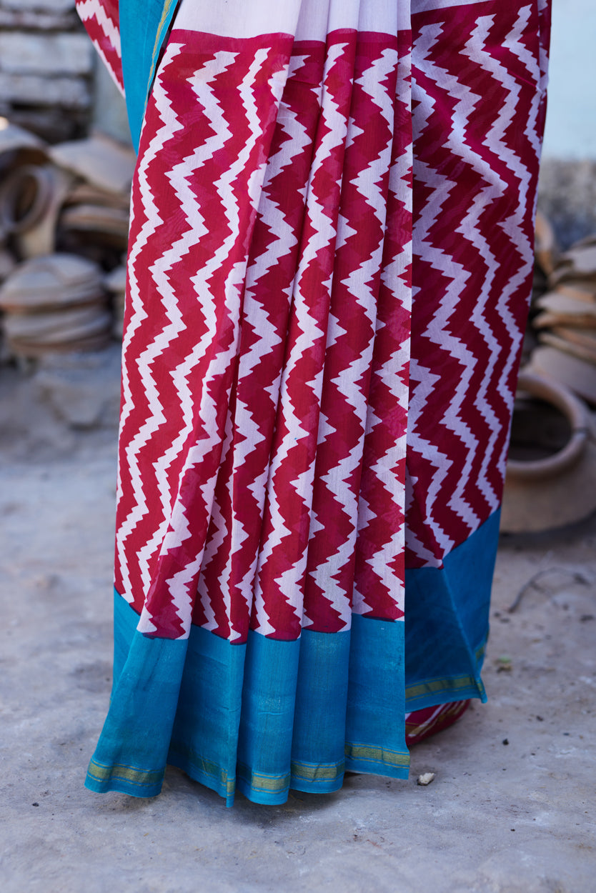 Shwet Kavya Cotton Silk Chanderi Saree