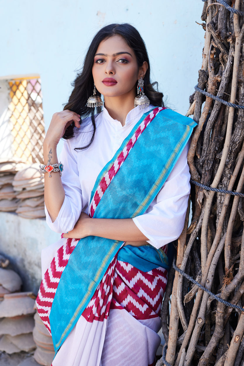 Shwet Kavya Cotton Silk Chanderi Saree
