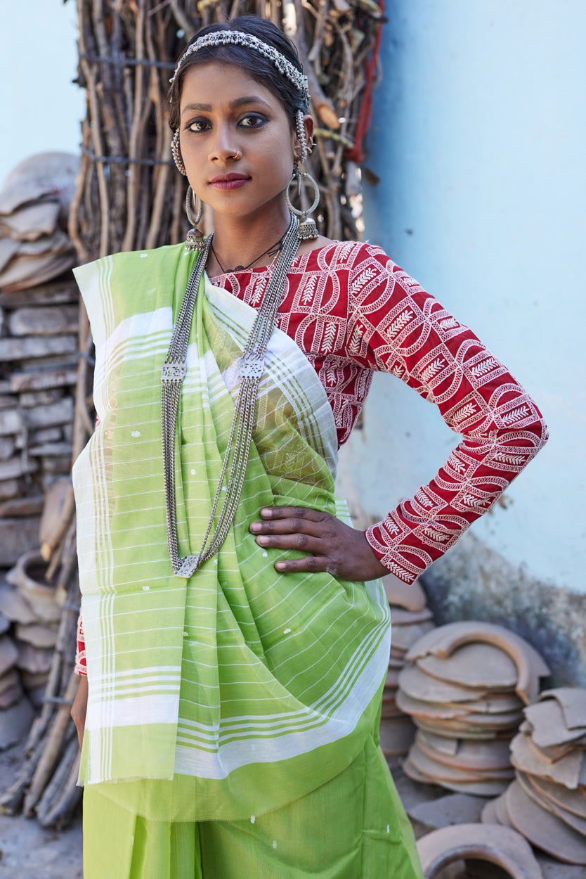Vrindavan Sutra Cotton Silk Chanderi Saree