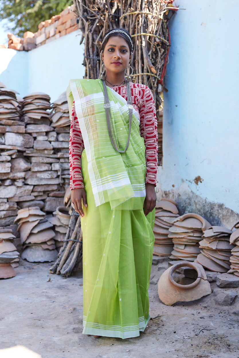 Vrindavan Sutra Cotton Silk Chanderi Saree