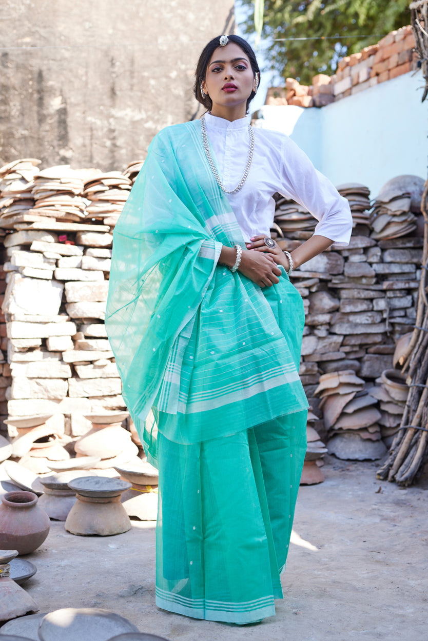 Karigari Leher Cotton Silk Chanderi Saree