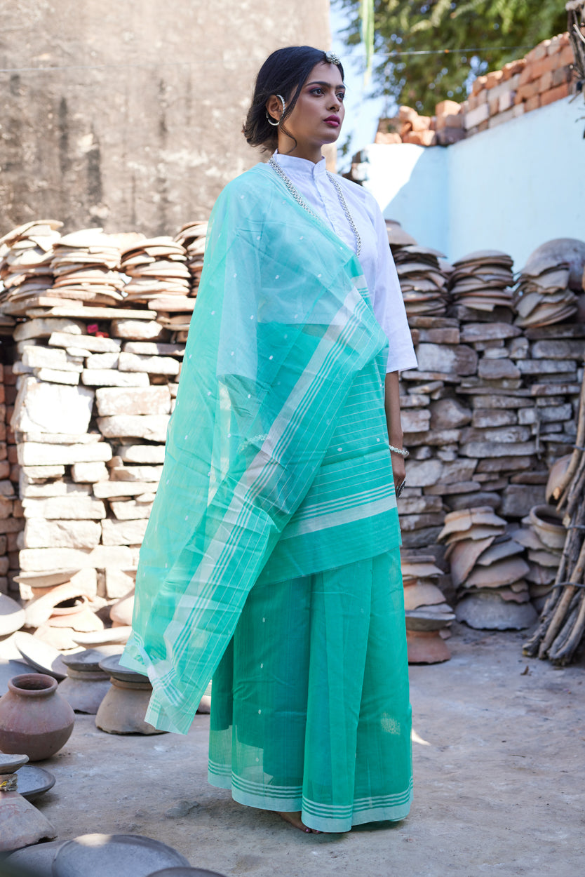Karigari Leher Cotton Silk Chanderi Saree