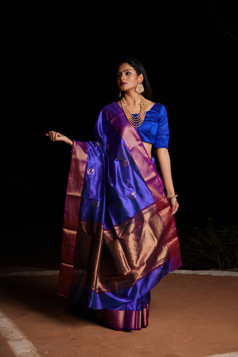 Neel Kamal Meenakari Pure Silk Chanderi Saree