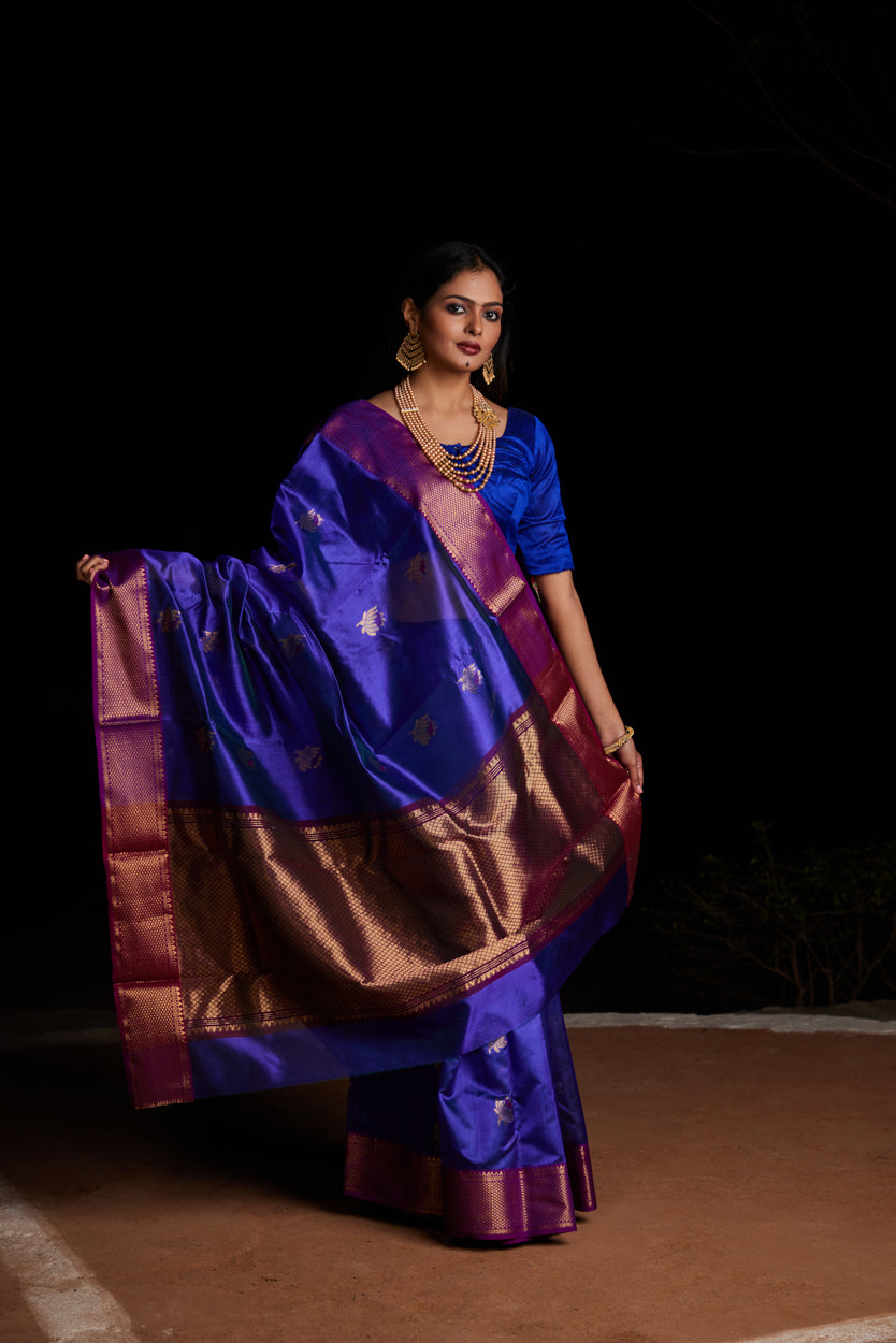 Neel Kamal Meenakari Pure Silk Chanderi Saree