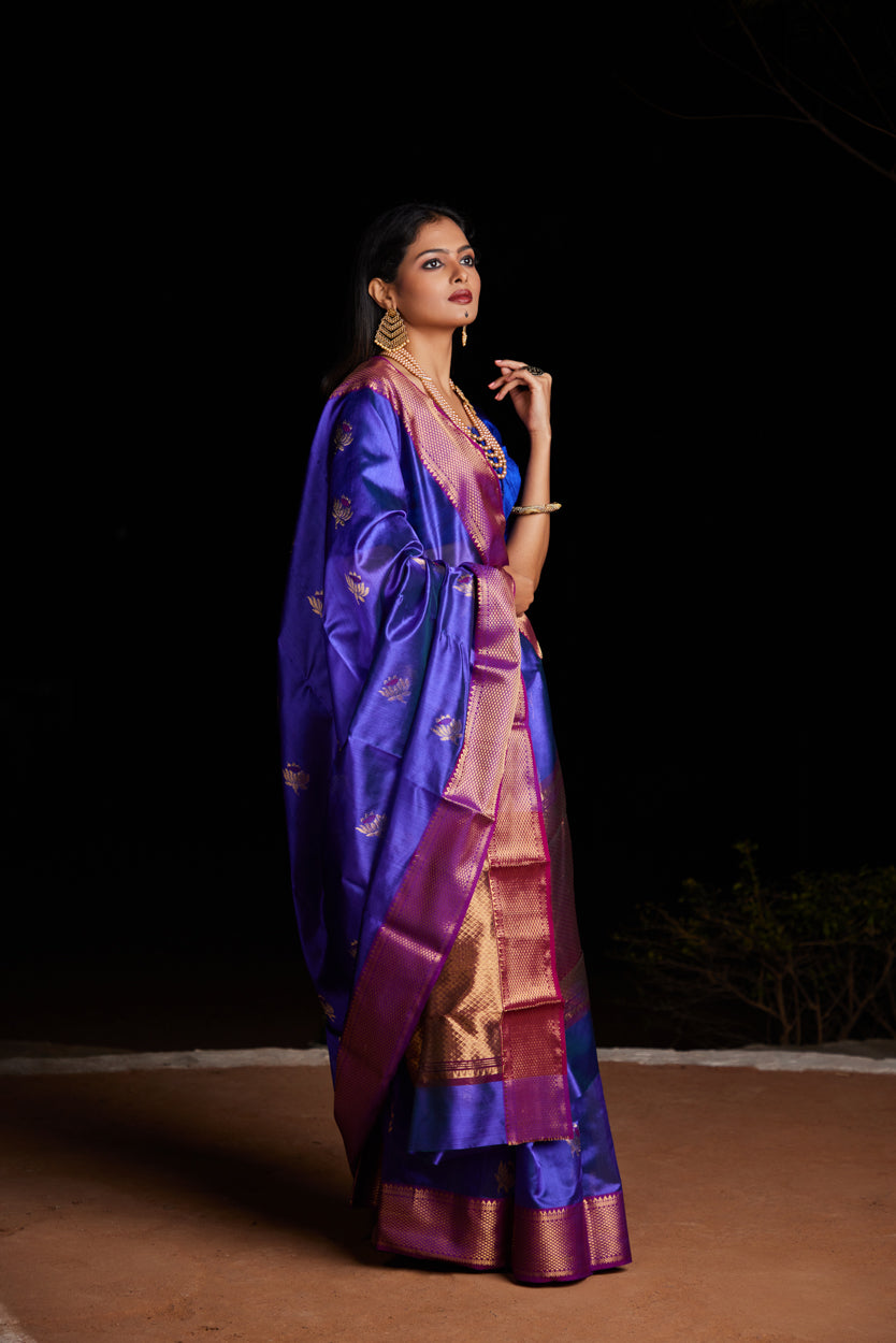 Neel Kamal Meenakari Pure Silk Chanderi Saree