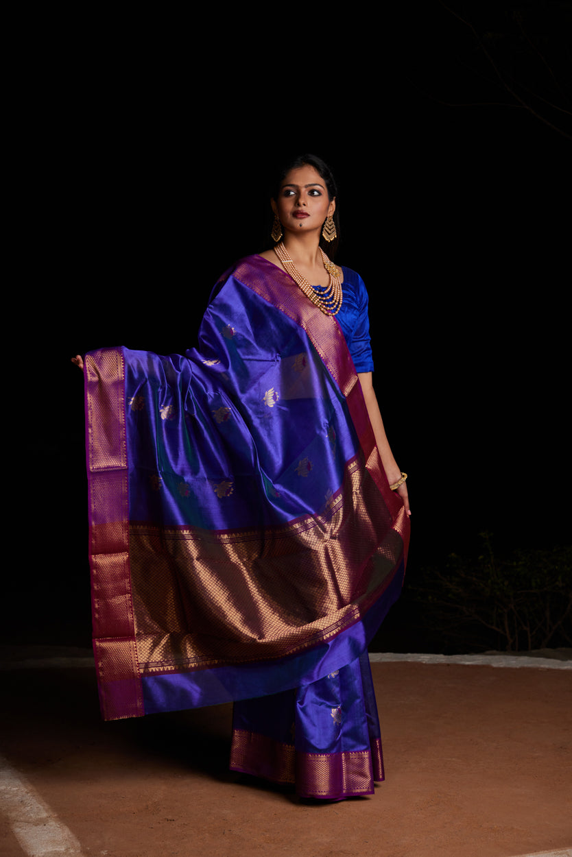 Neel Kamal Meenakari Pure Silk Chanderi Saree