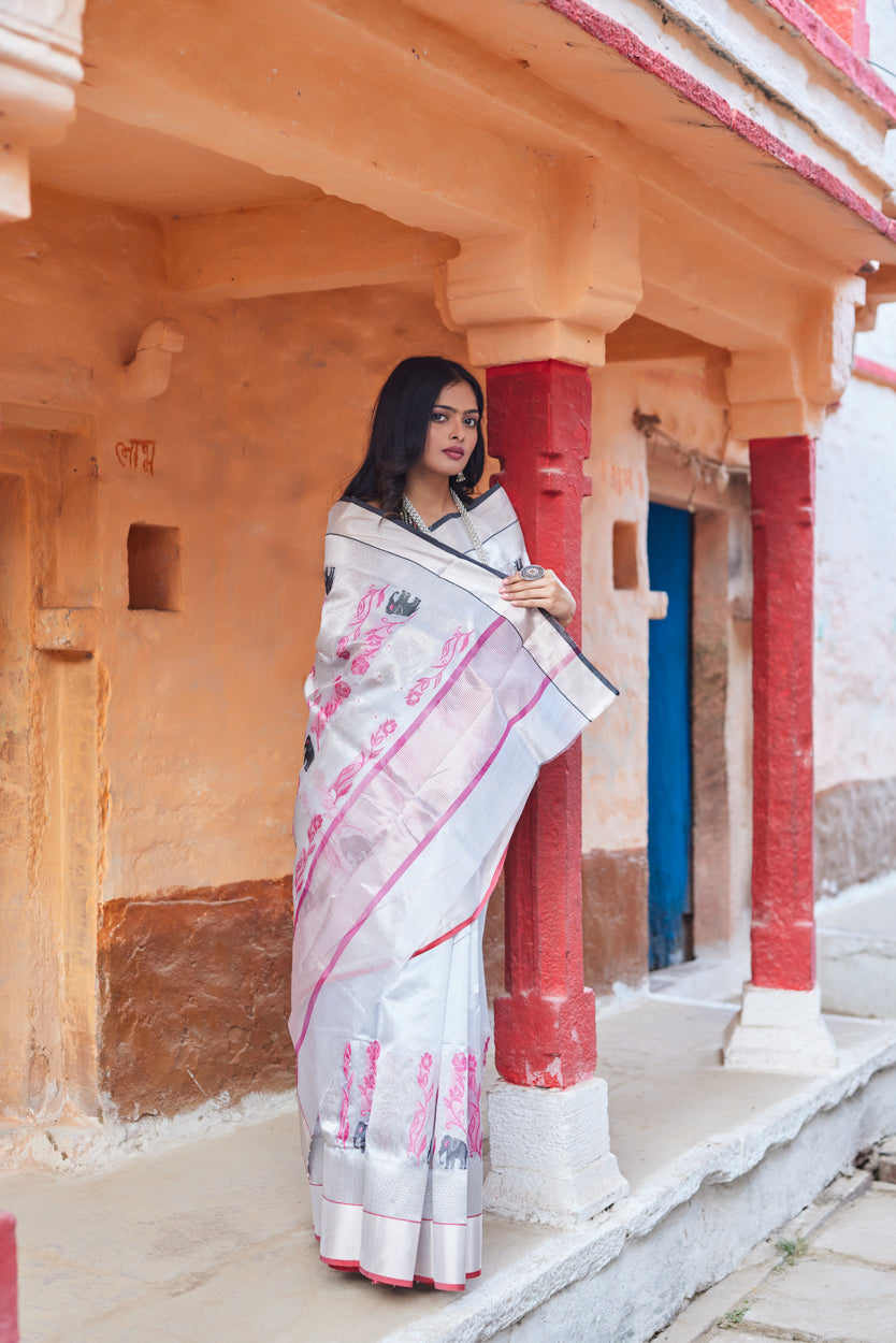 Ruhani Dhun Pattu Silk Chanderi Saree