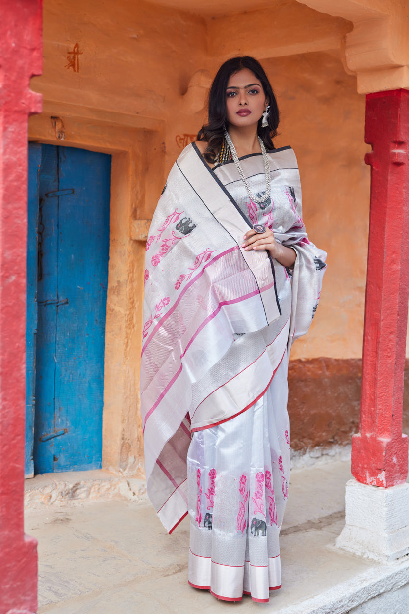 Ruhani Dhun Pattu Silk Chanderi Saree