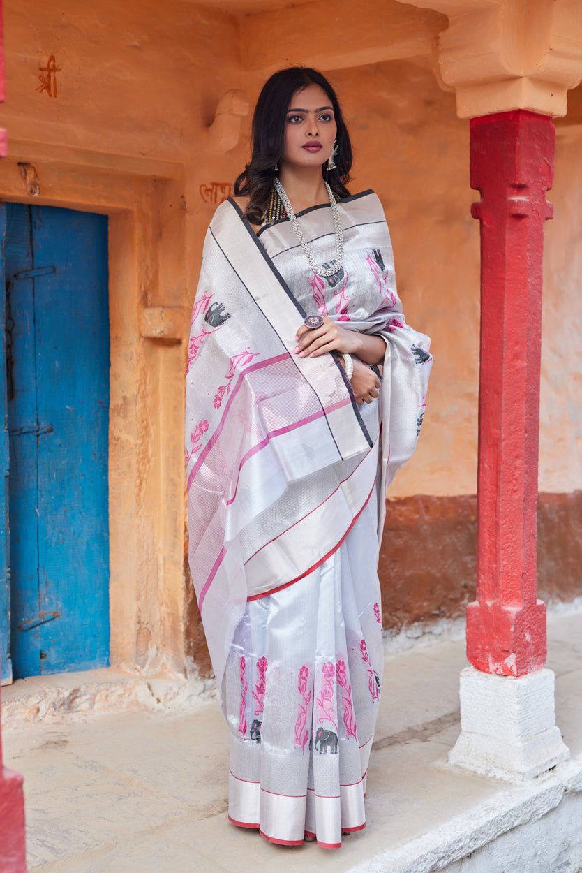 Ruhani Dhun Pattu Silk Chanderi Saree