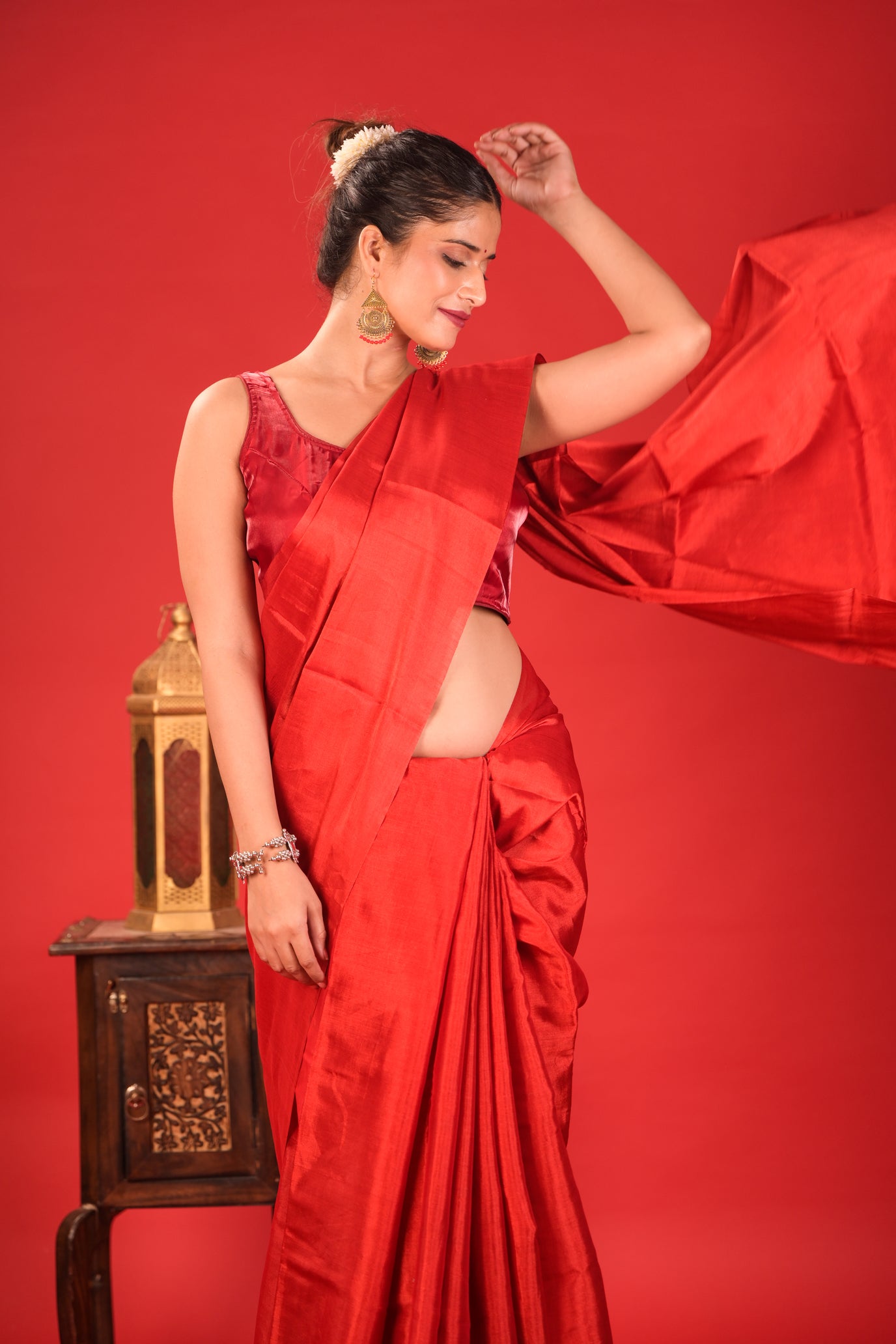 Surkh Noor Chanderi Tissue Saree