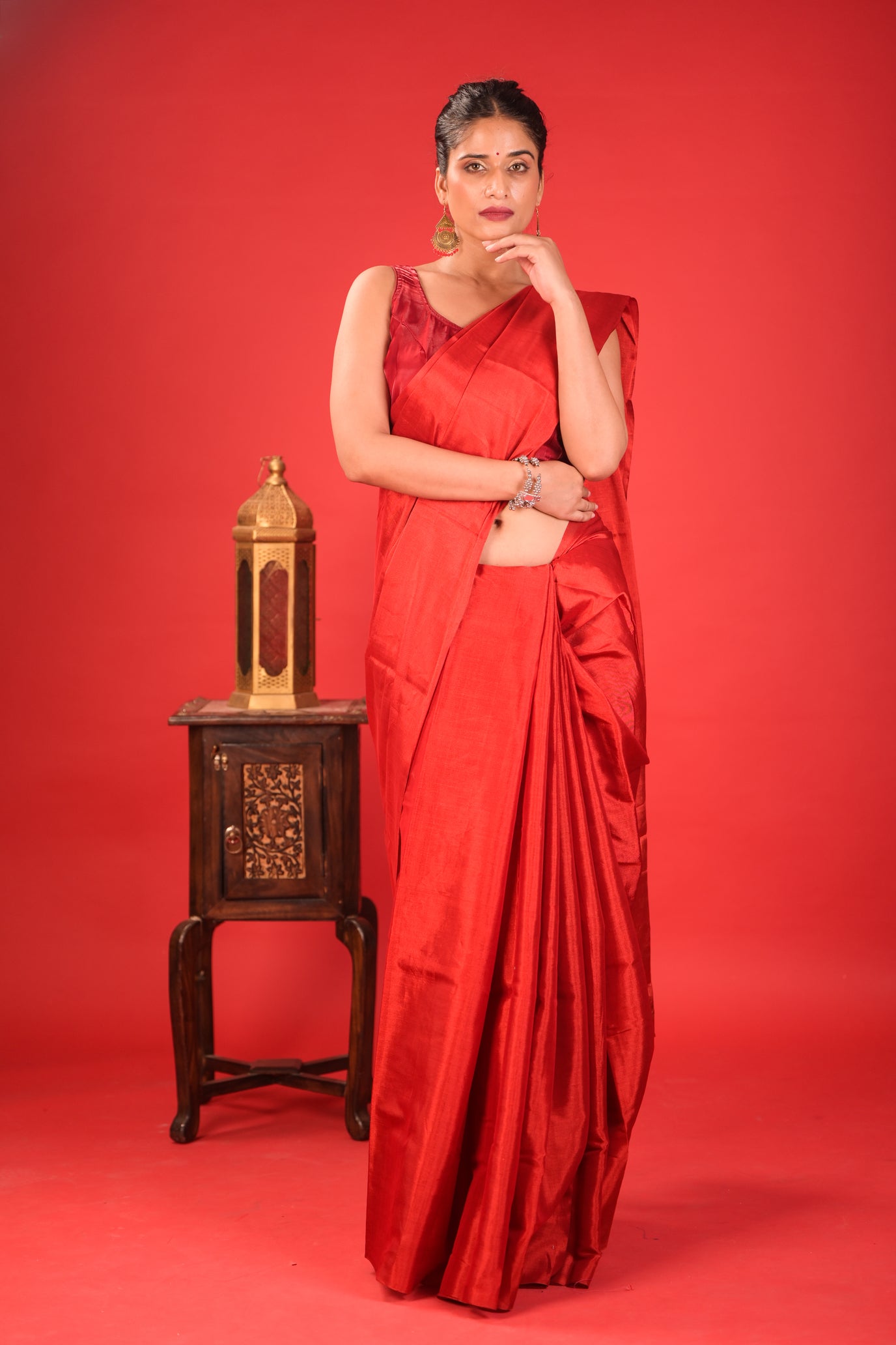Surkh Noor Chanderi Tissue Saree
