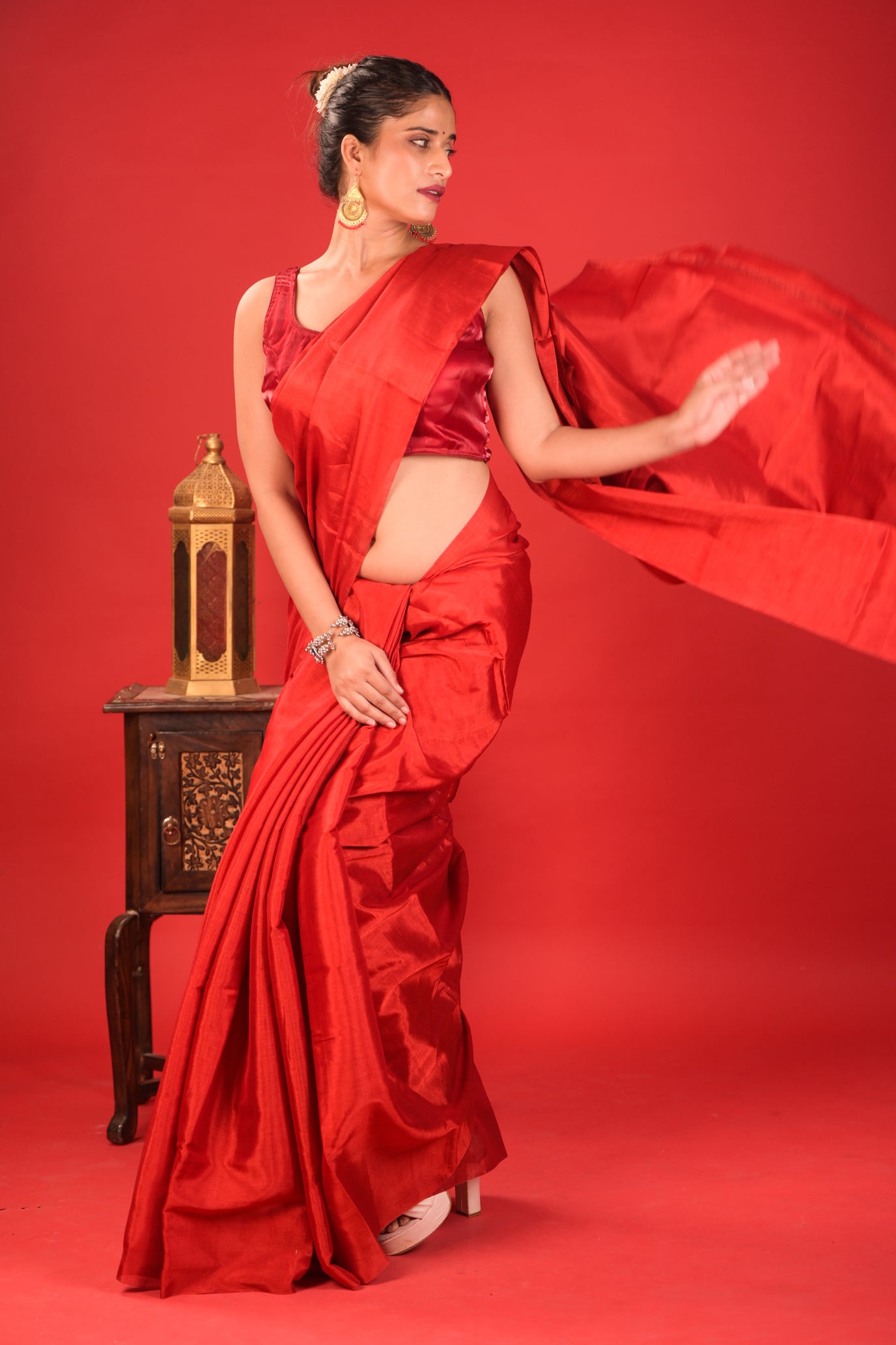 Surkh Noor Chanderi Tissue Saree