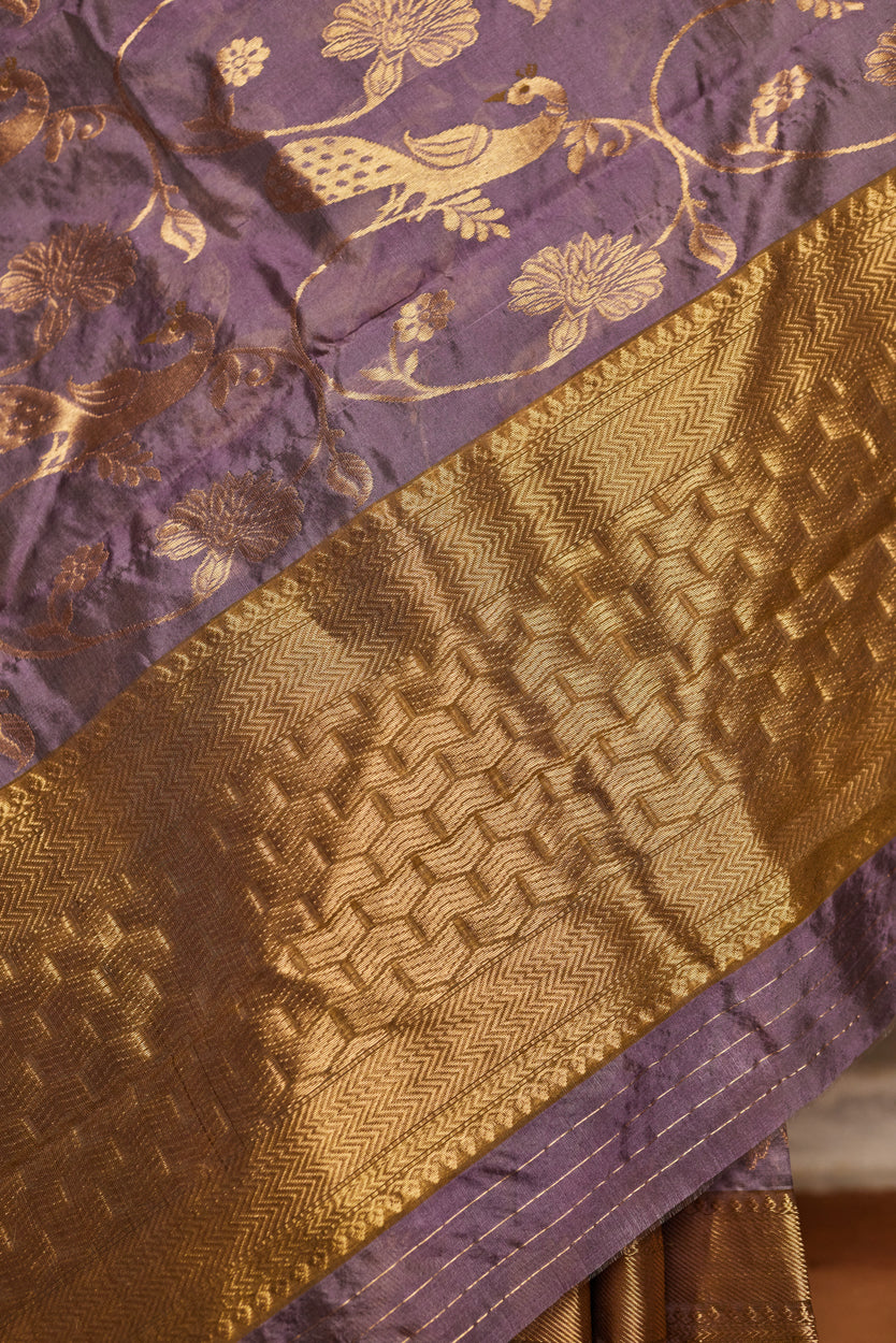 Raat Ki Chandni Jangla Work Pure Silk Chanderi Saree