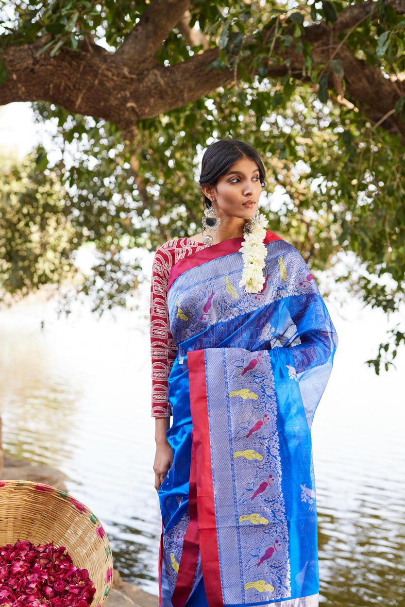 Neelanjali Pure Silk Chanderi Saree