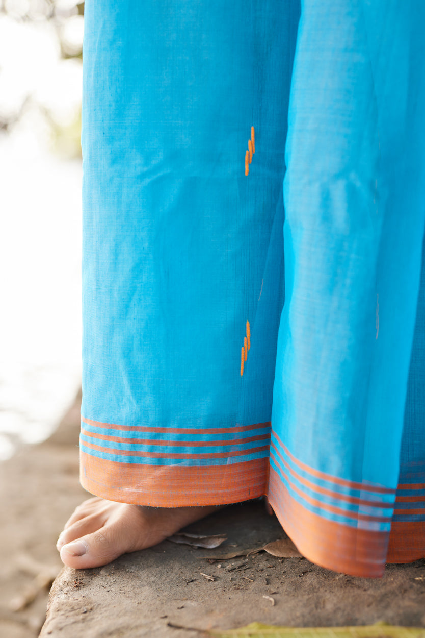 Neel Aanchal Cotton Silk Chanderi Saree