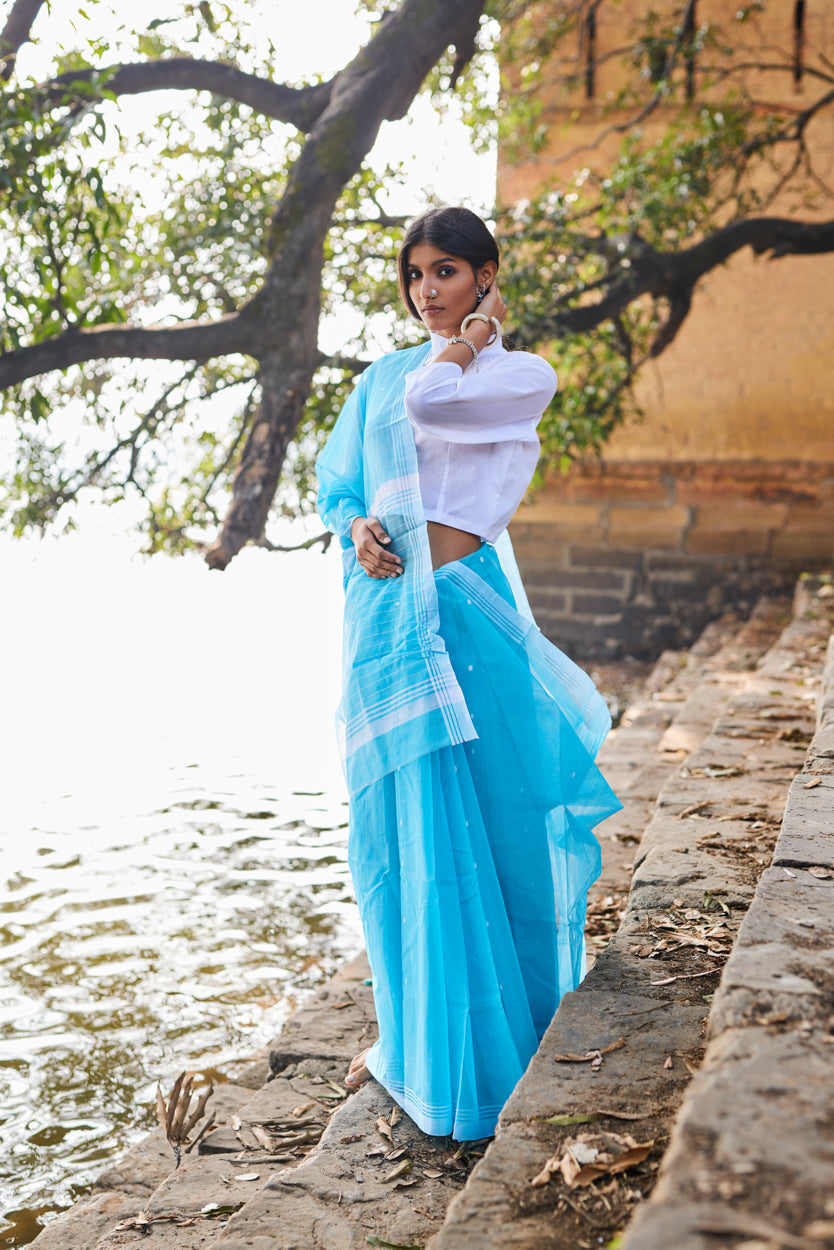 Chanderi Neer Cotton Silk Chanderi Saree