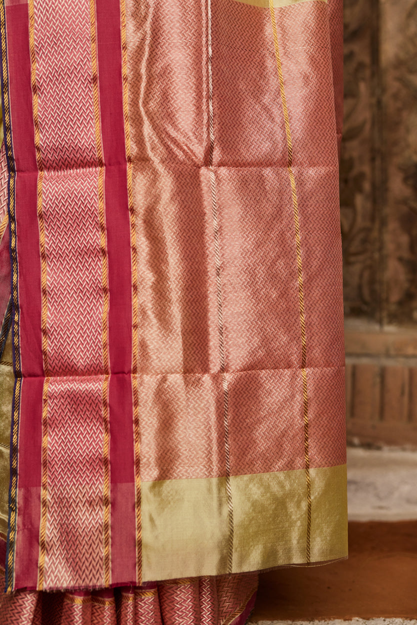 Sunehri Shaam Meena Kari Pure Silk Chanderi Saree