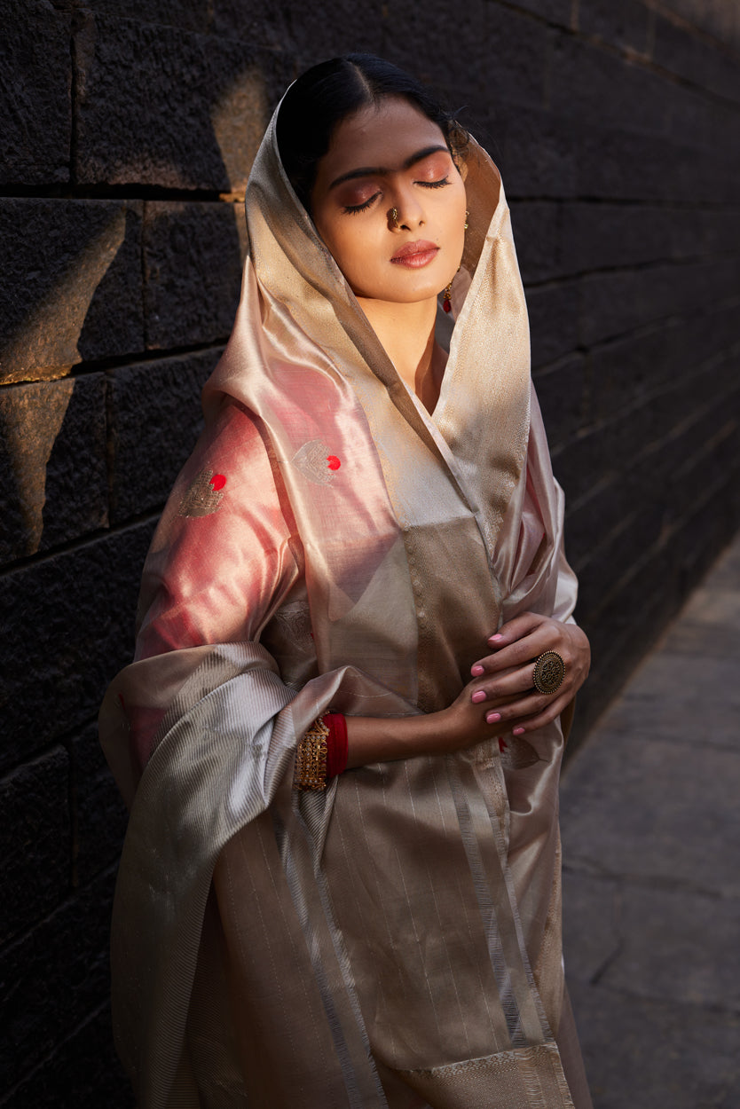 Noorani Adaa Pattu Silk Chanderi Saree