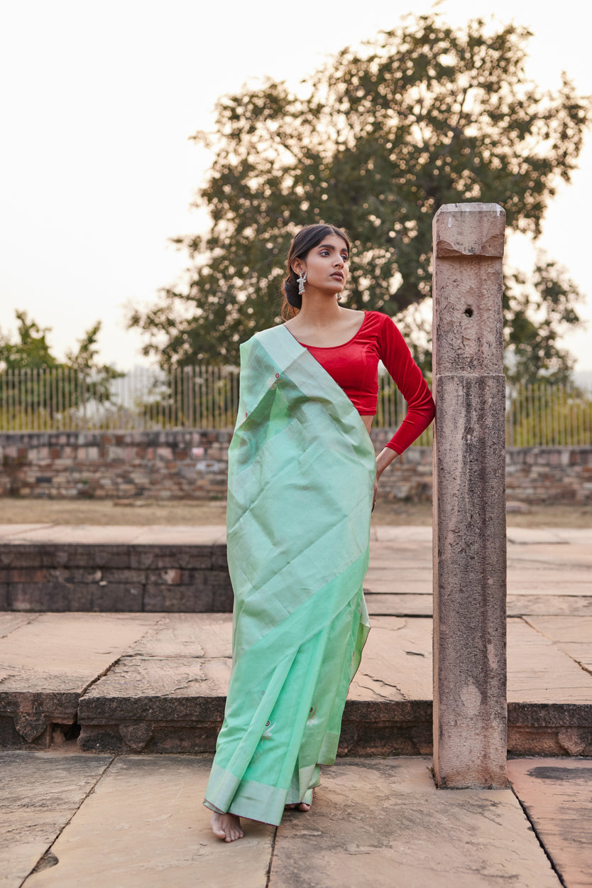 Akash Leela Pattu Silk Chanderi Saree