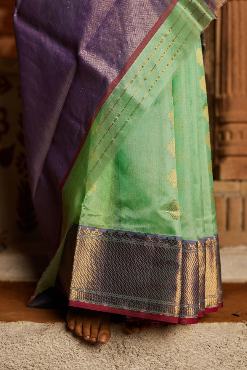 Rimzhim Nazakat Chakri Buti Pure Silk Chanderi Saree
