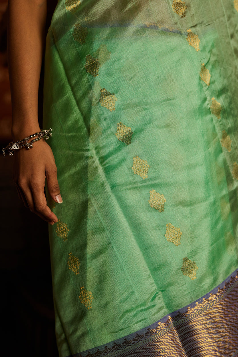 Rimzhim Nazakat Chakri Buti Pure Silk Chanderi Saree