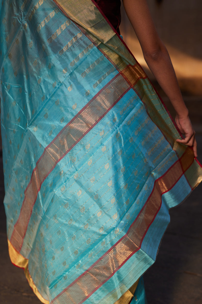 Aasmani Falak Silk Chanderi Saree