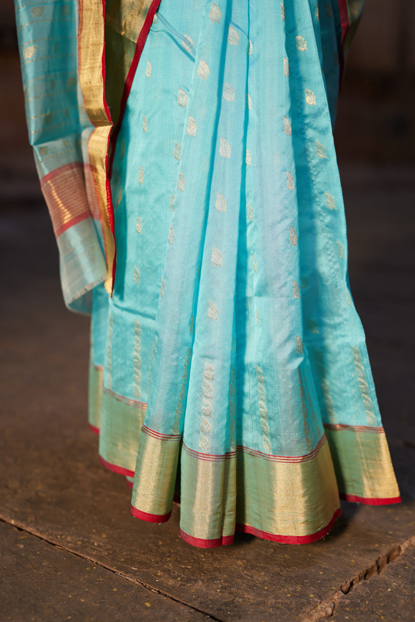 Aasmani Falak Silk Chanderi Saree