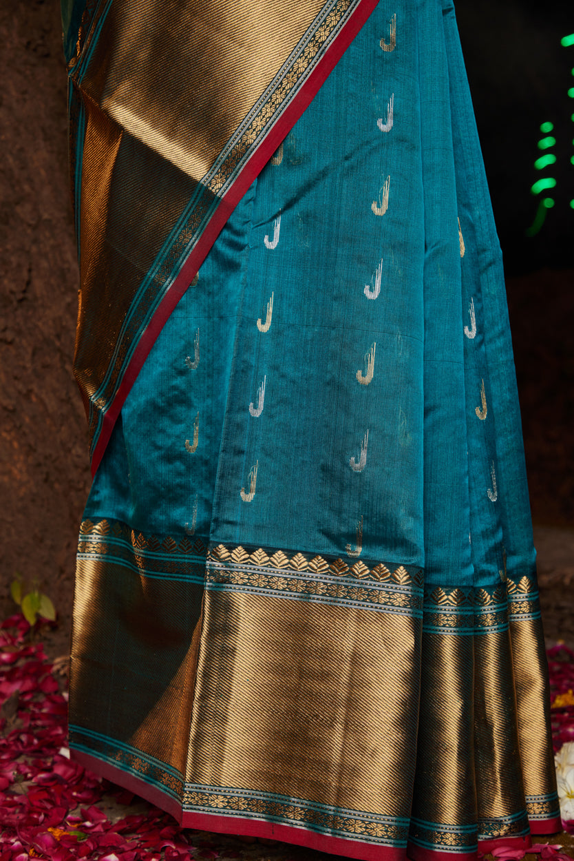 Falak Kanchi Border Pure Silk Chanderi Saree