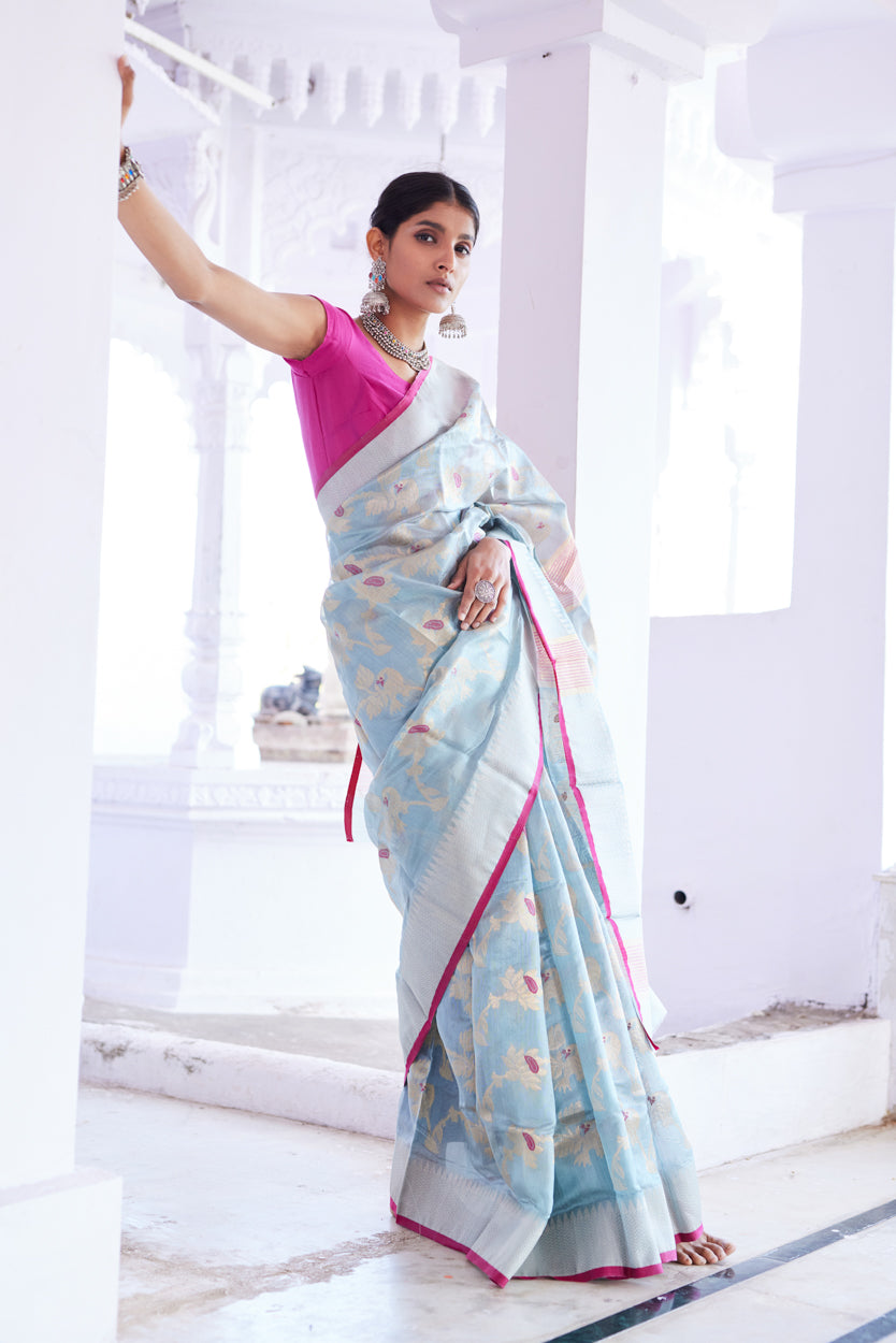 Kohi Noor Pattu Silk Chanderi Saree