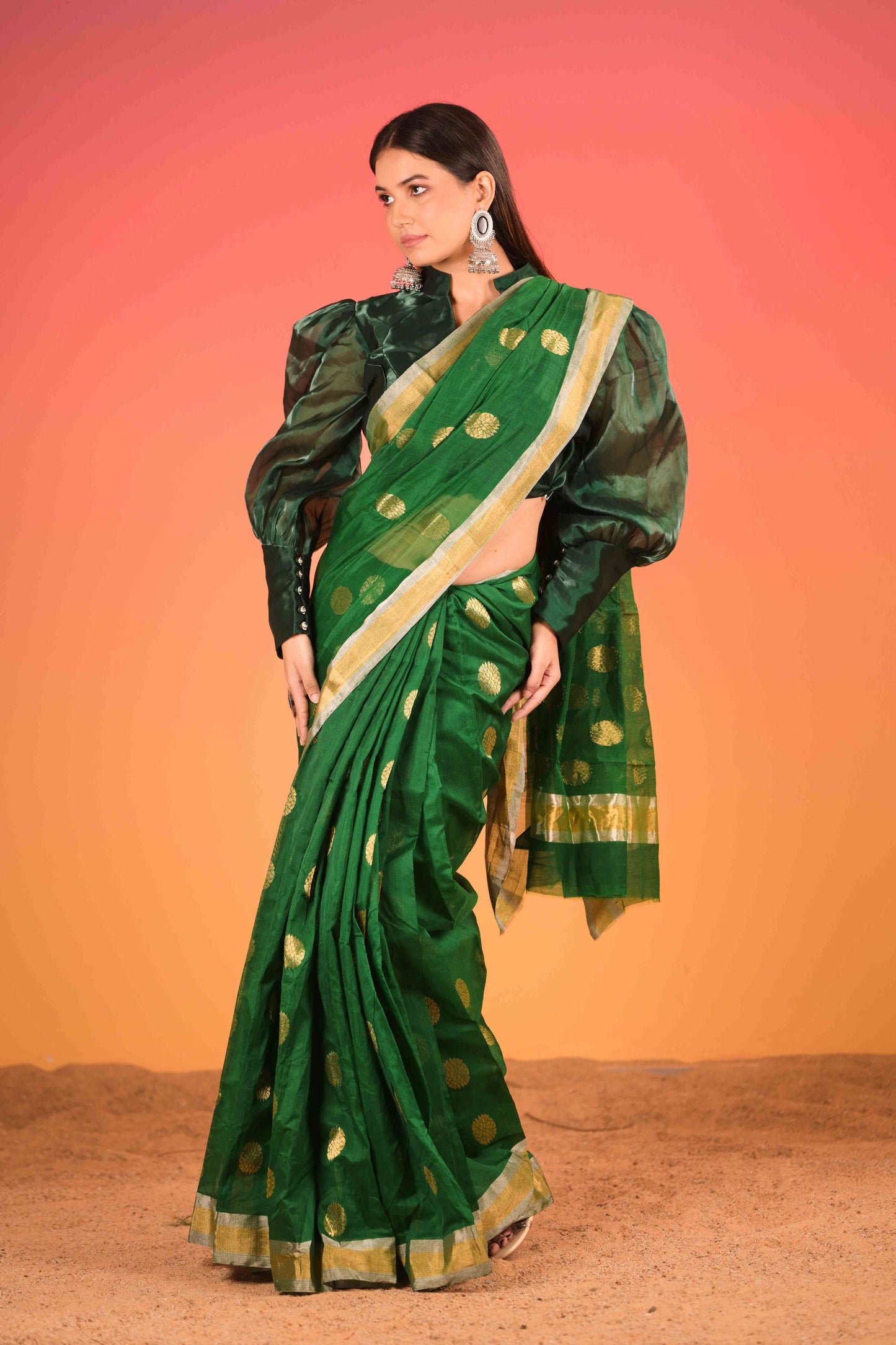 Zareen Gola Chanderi Cotton Silk Saree