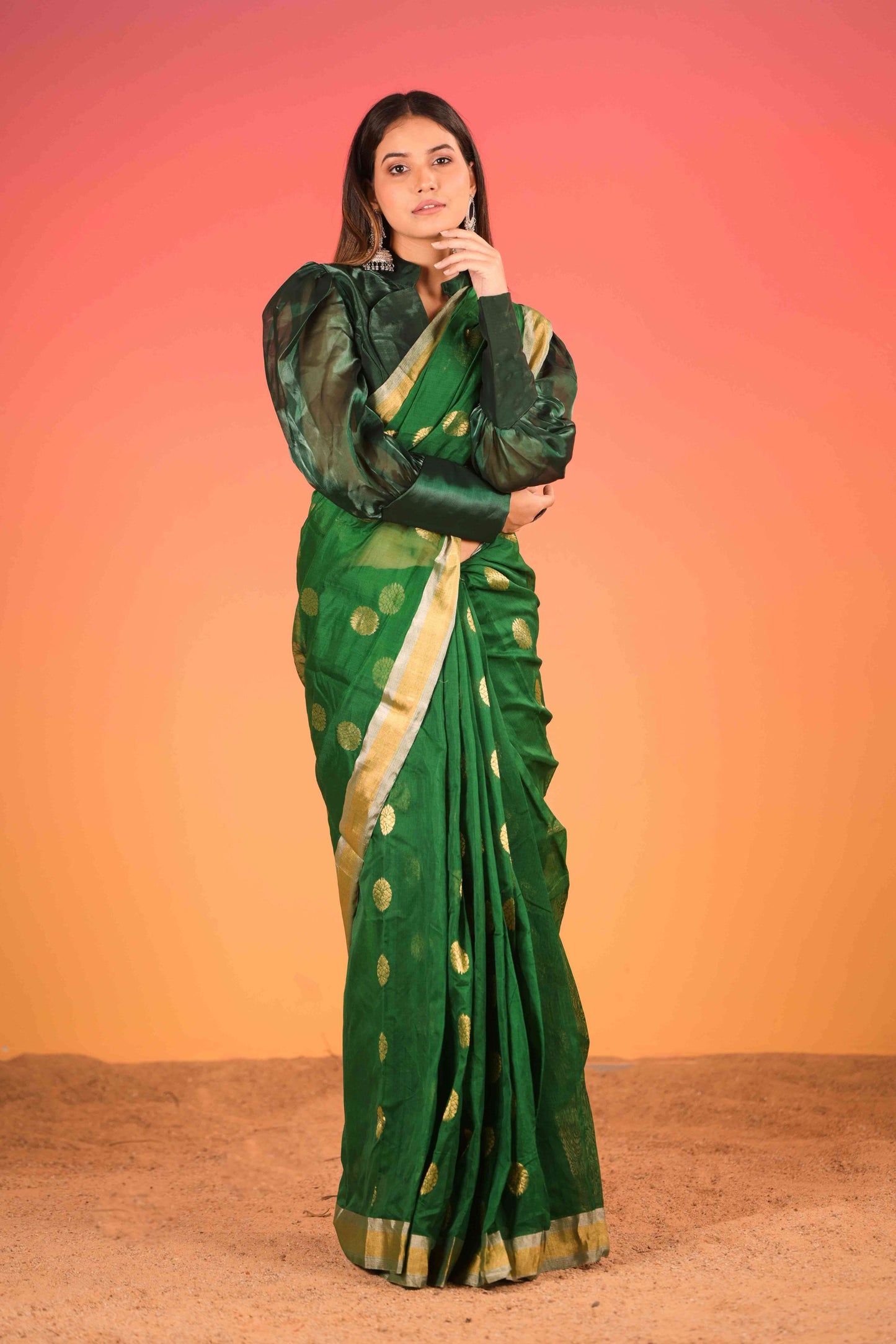 Zareen Gola Chanderi Cotton Silk Saree