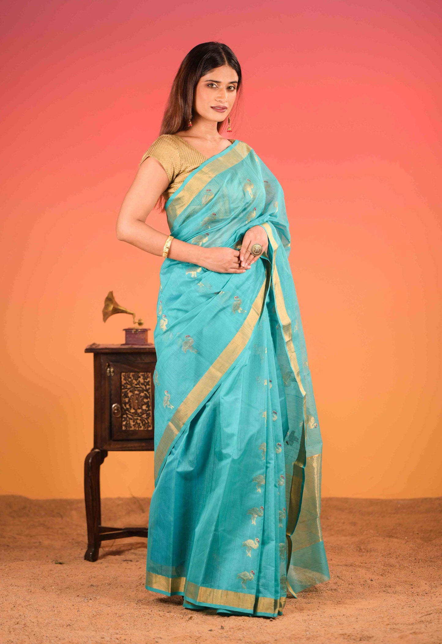 Neer Hansika Chanderi Cotton Silk Saree