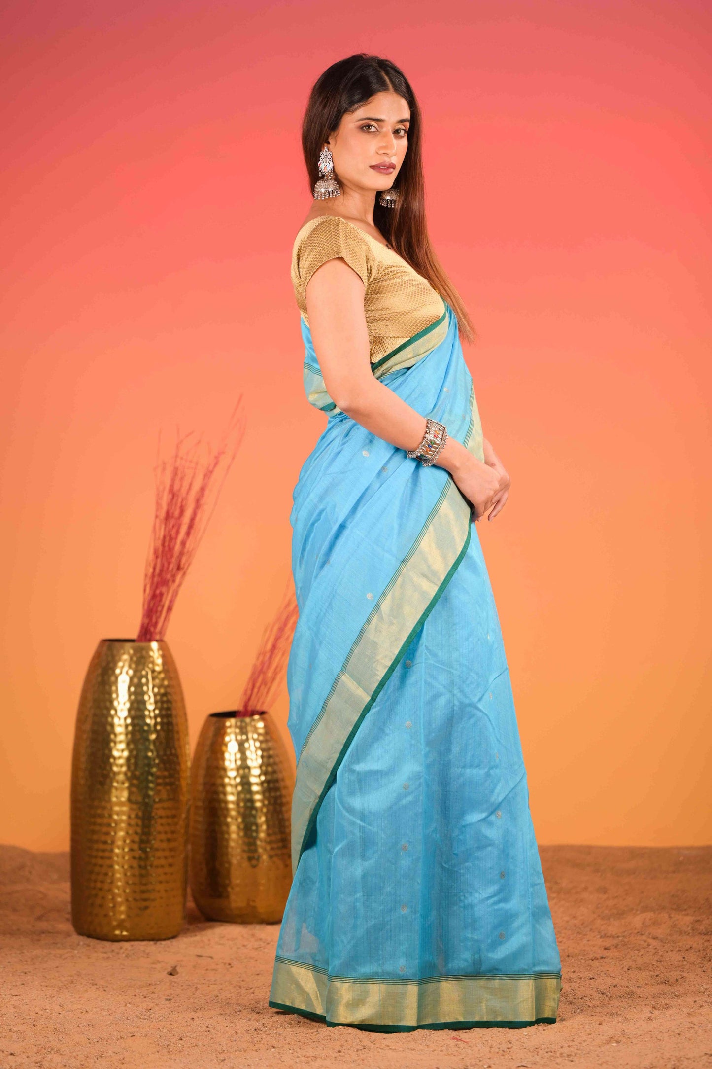 Neel Sikka Chanderi Cotton Silk Saree