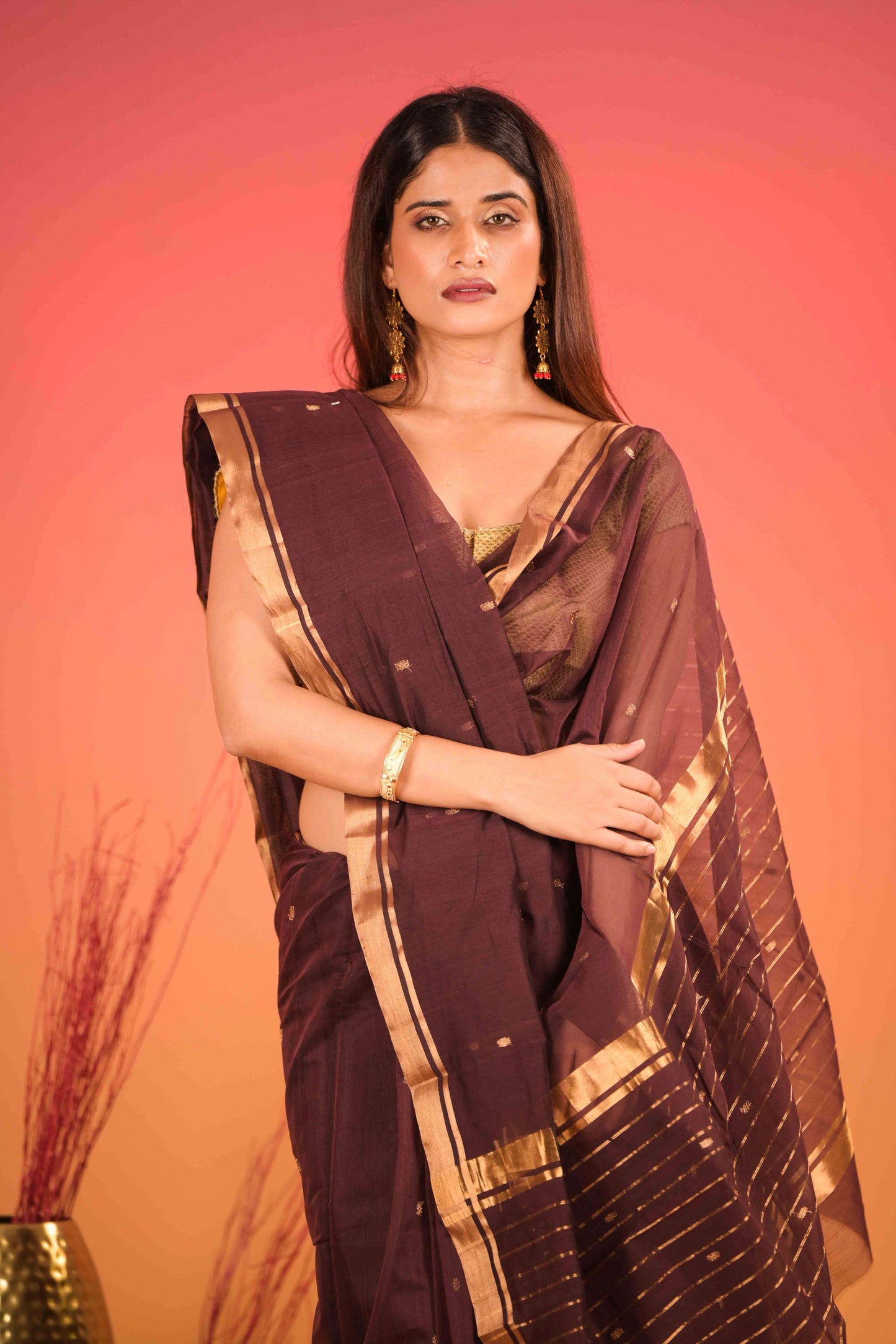 Mitti Noor Chanderi Cotton Silk Saree