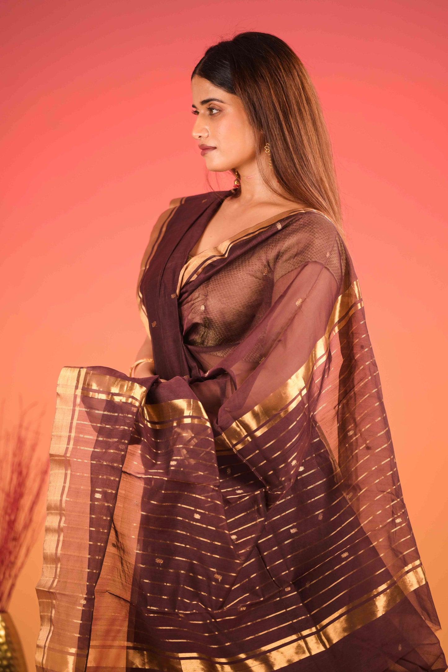 Mitti Noor Chanderi Cotton Silk Saree