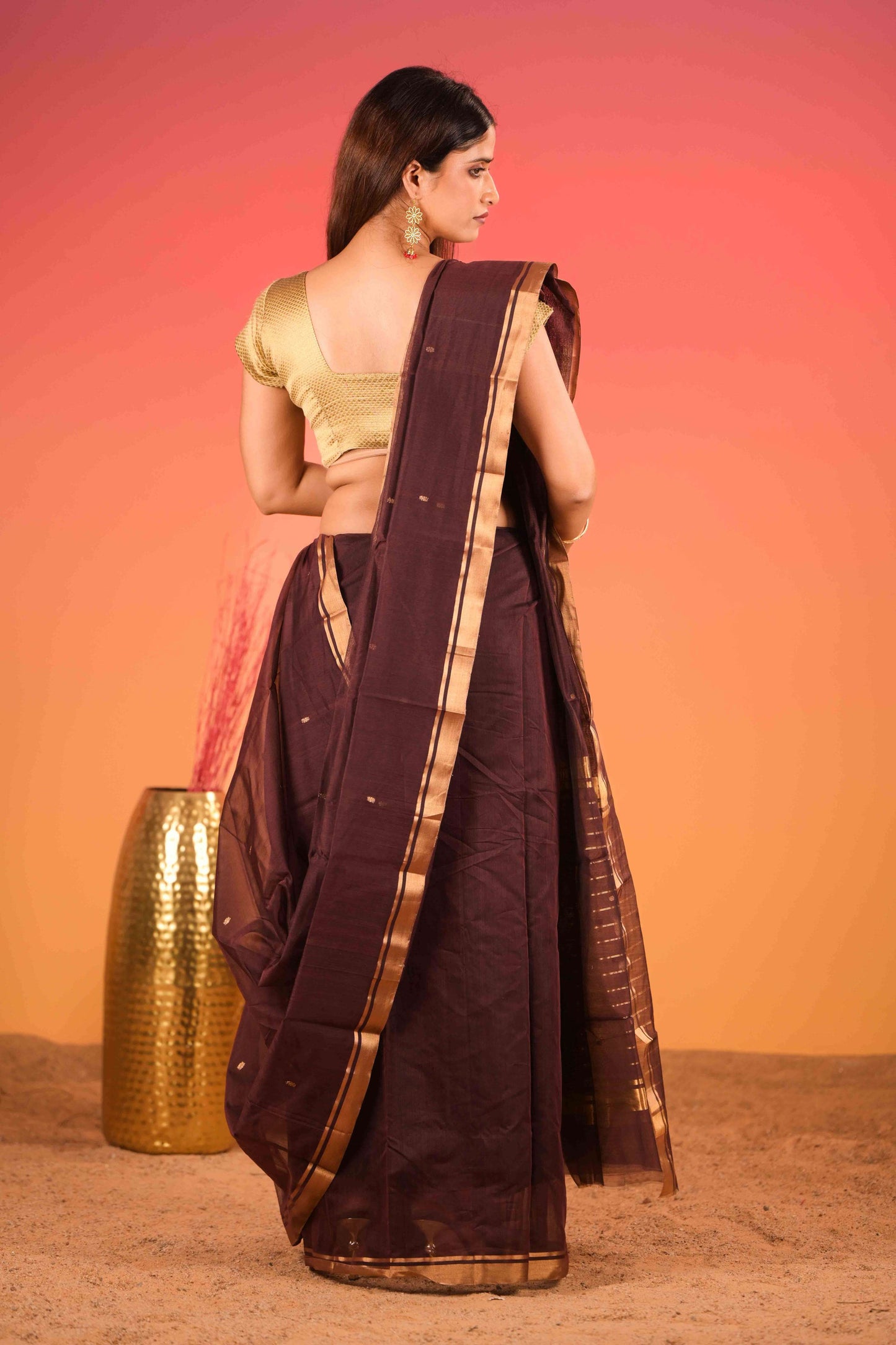 Mitti Noor Chanderi Cotton Silk Saree