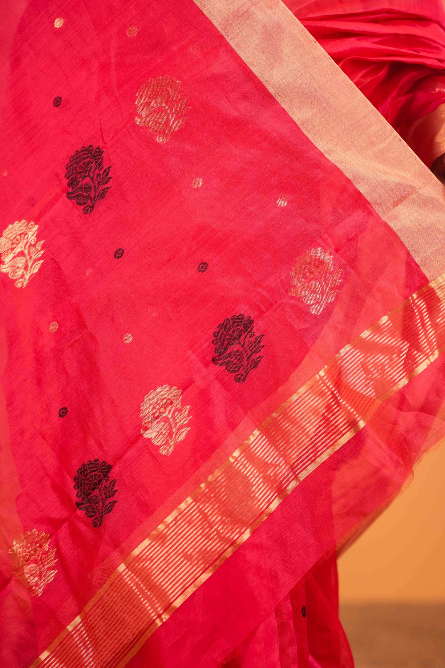 Rakt Padma Chanderi Cotton Silk Saree