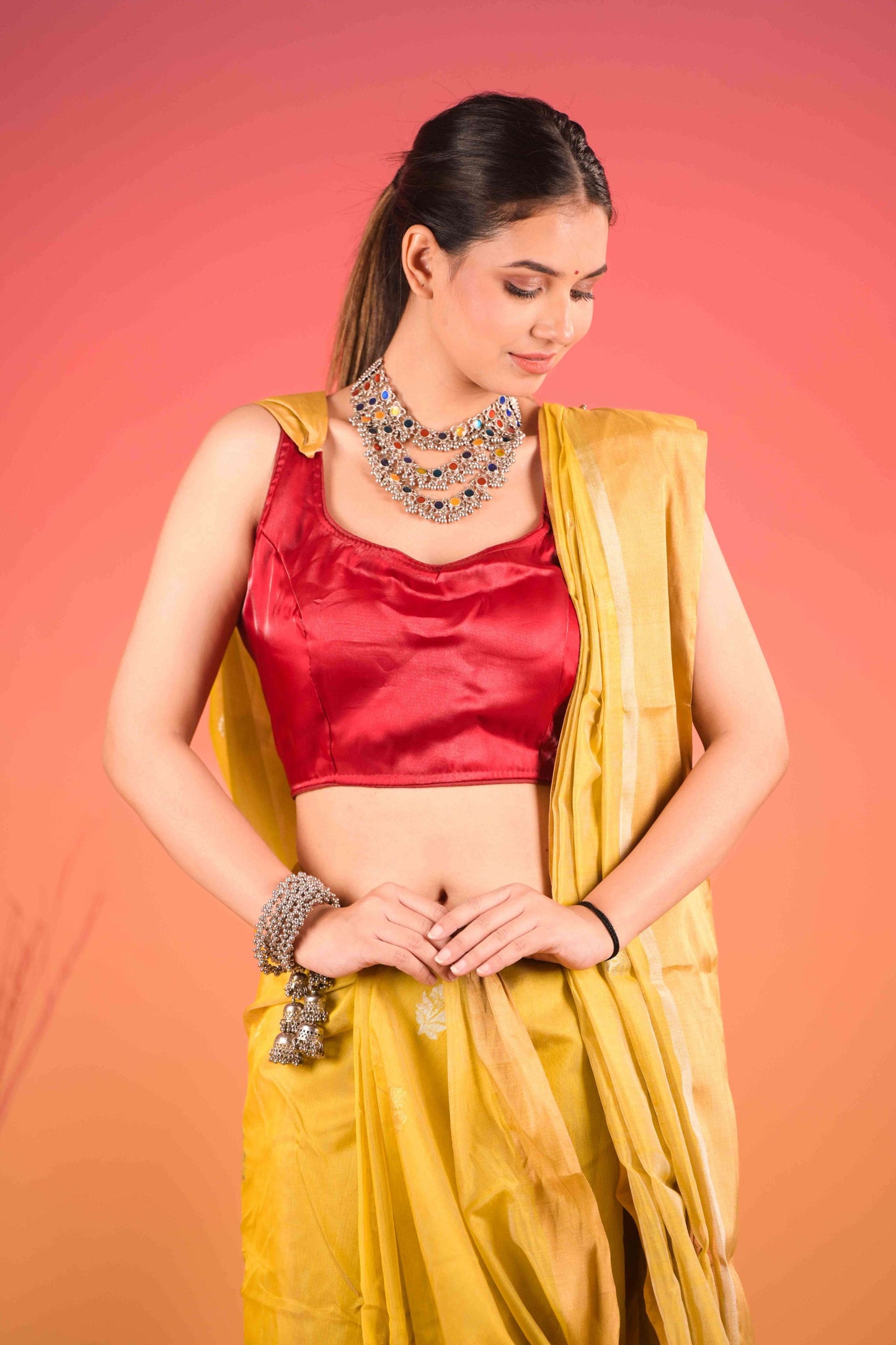Haldi Chandni Chanderi Cotton Silk Saree