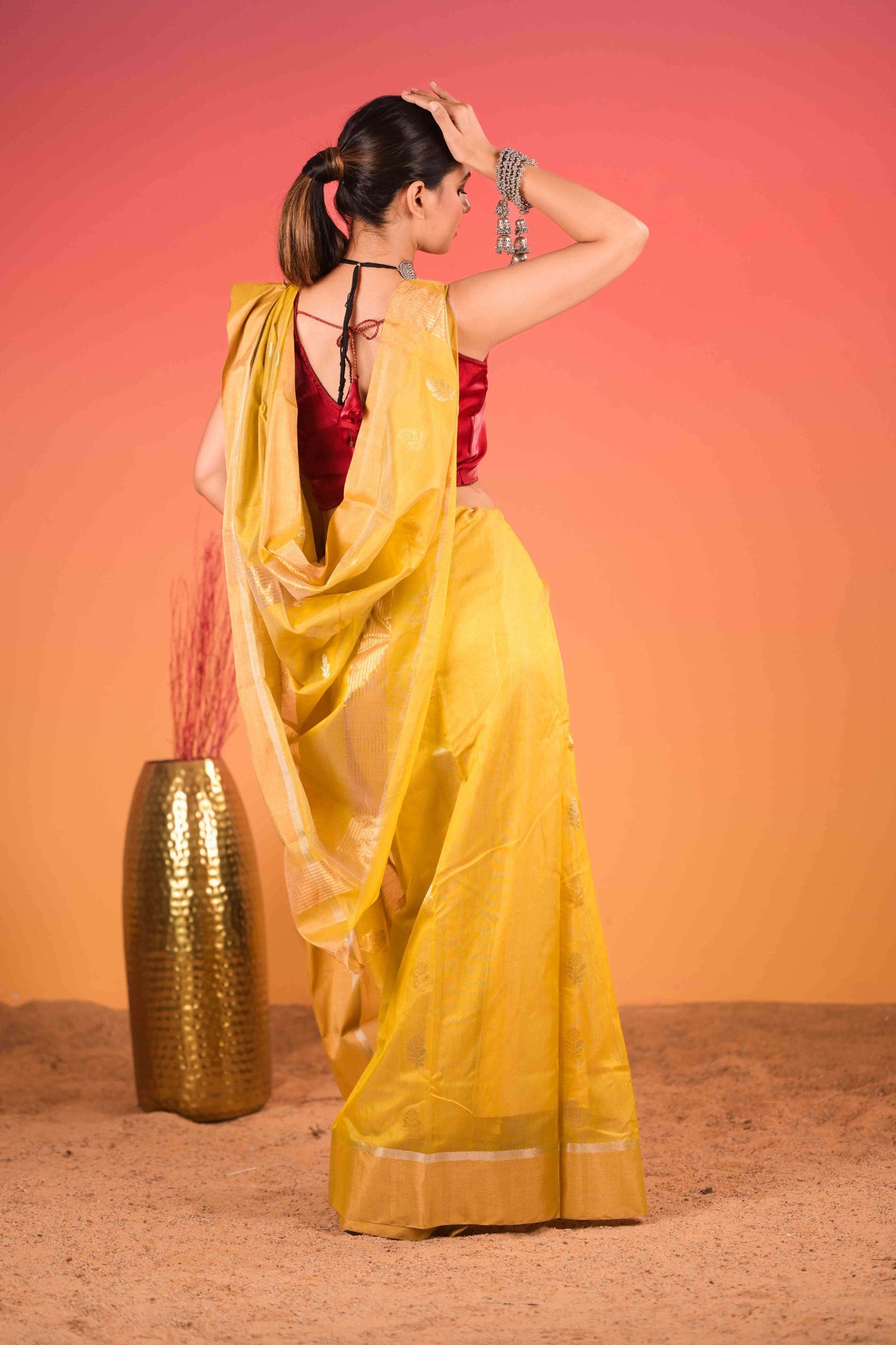 Haldi Chandni Chanderi Cotton Silk Saree