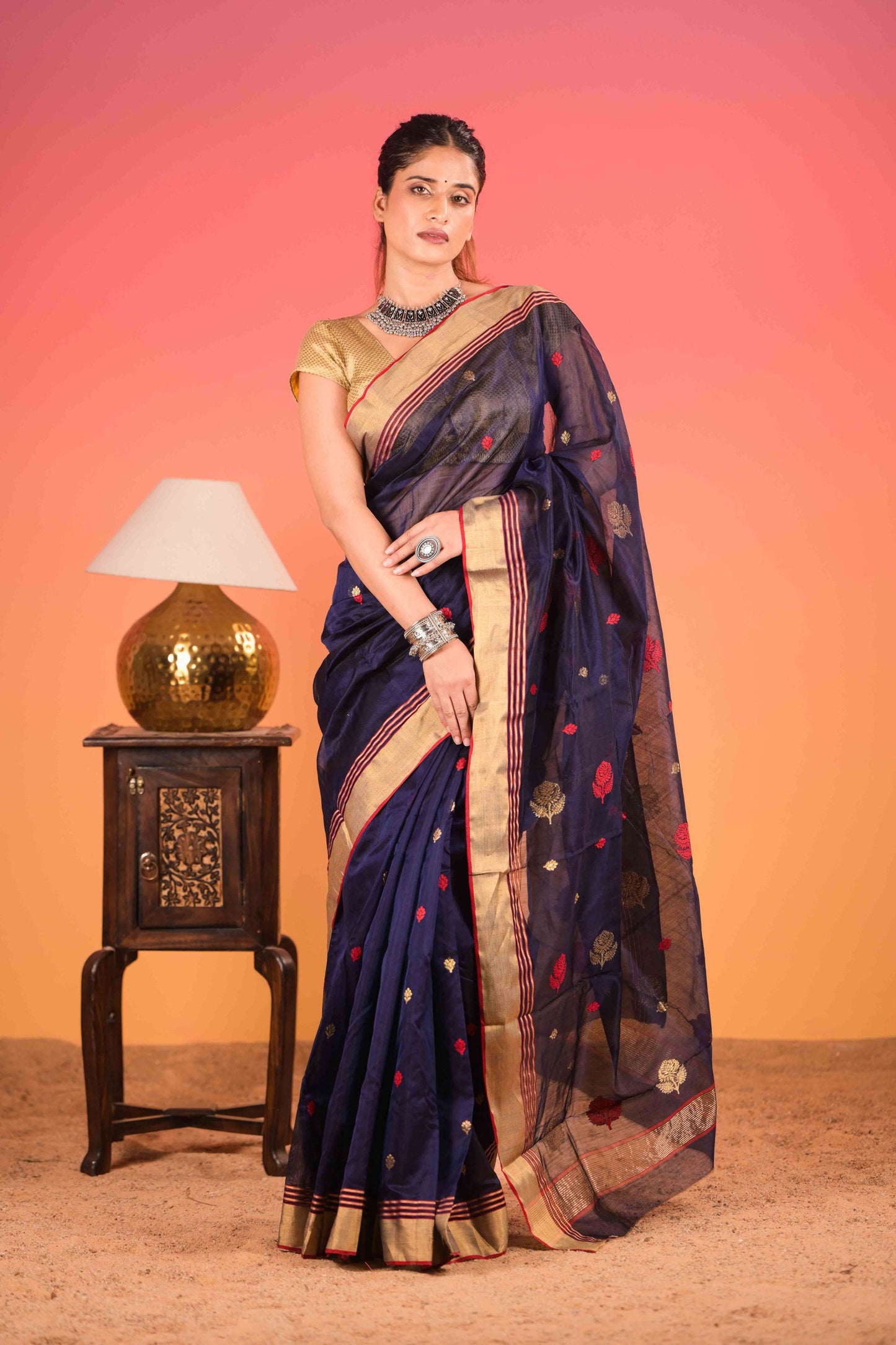 Neel Noor Chanderi Cotton Silk Saree