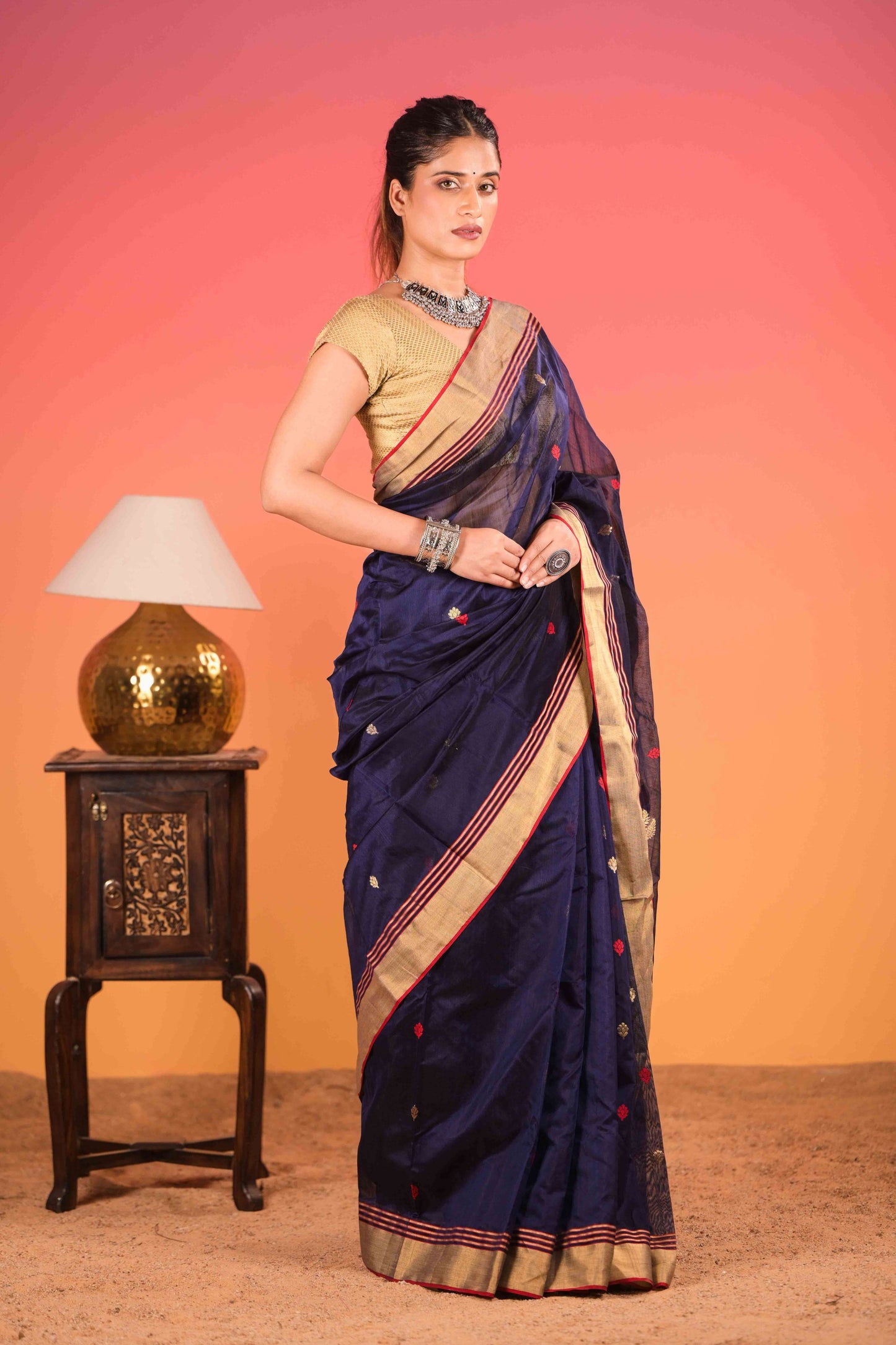 Neel Noor Chanderi Cotton Silk Saree