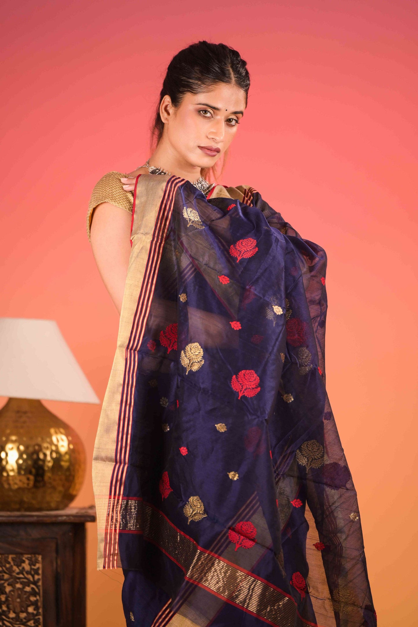 Neel Noor Chanderi Cotton Silk Saree