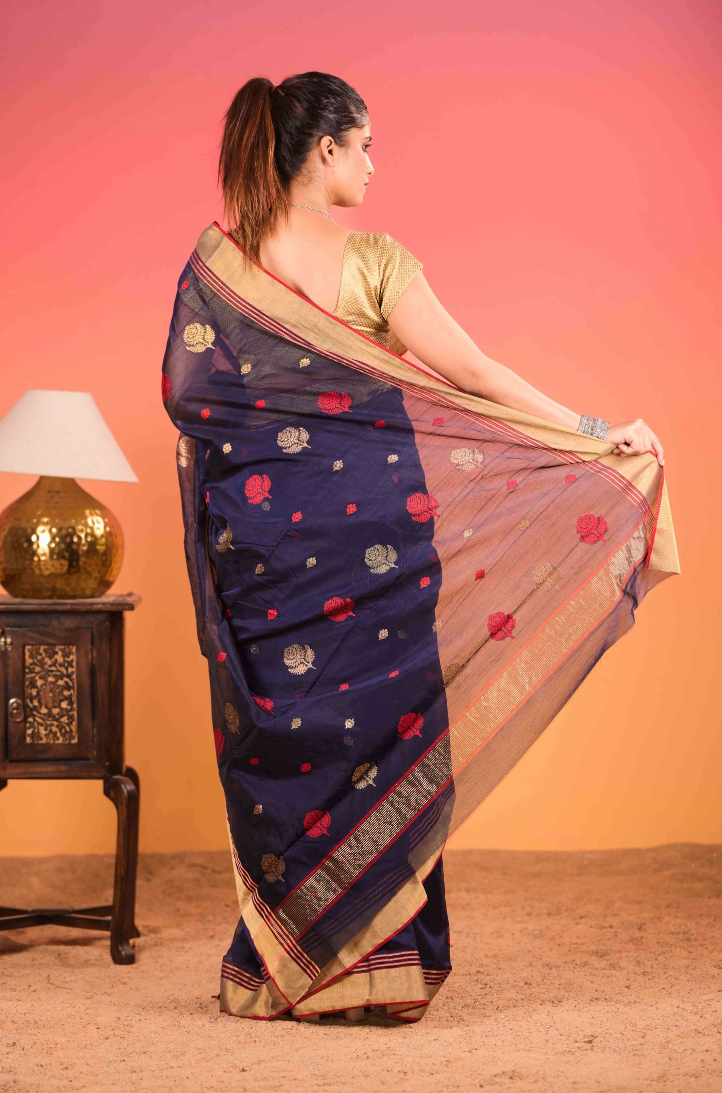 Neel Noor Chanderi Cotton Silk Saree