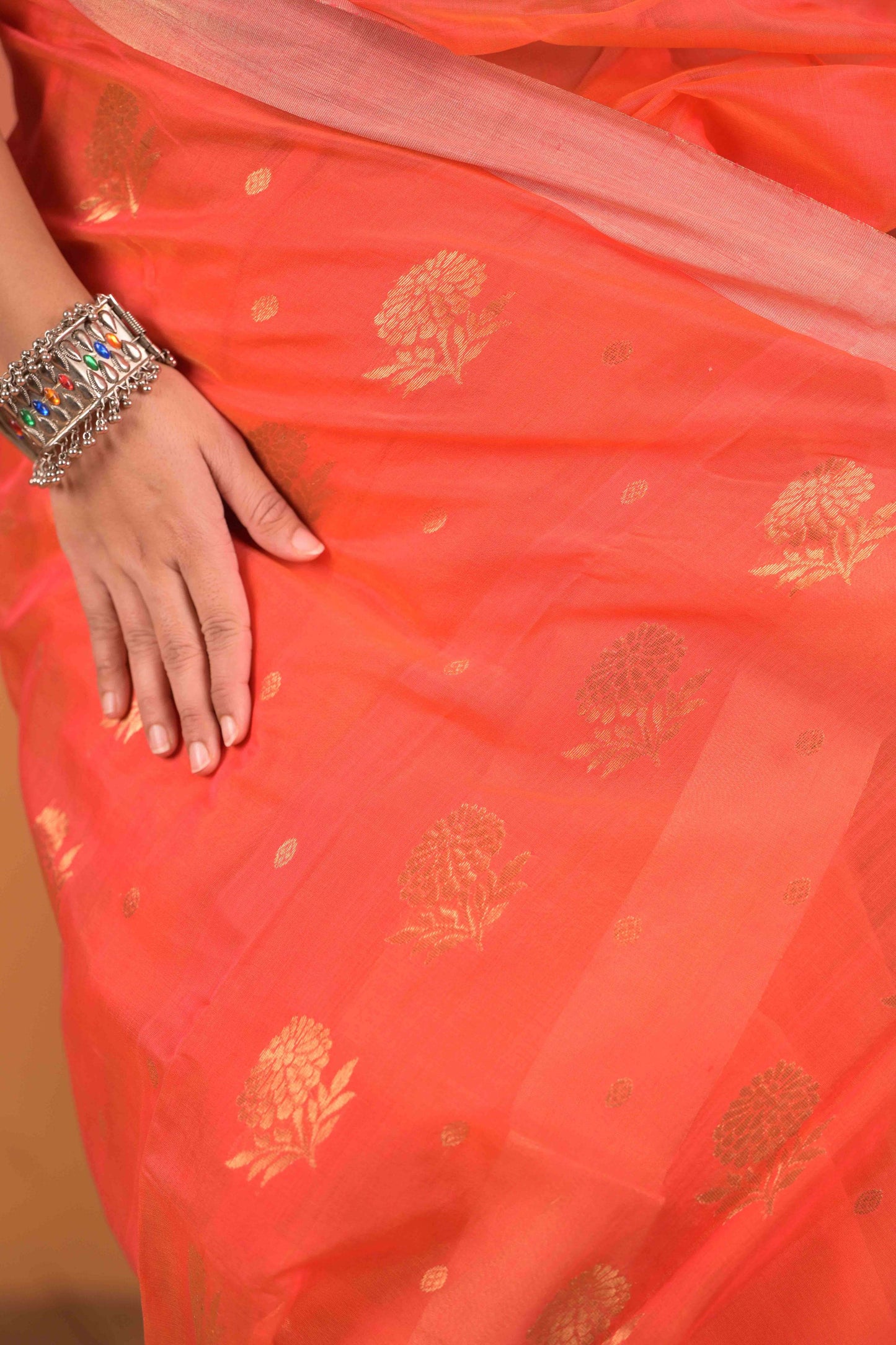 Aruna Nila Chanderi Cotton Silk Saree