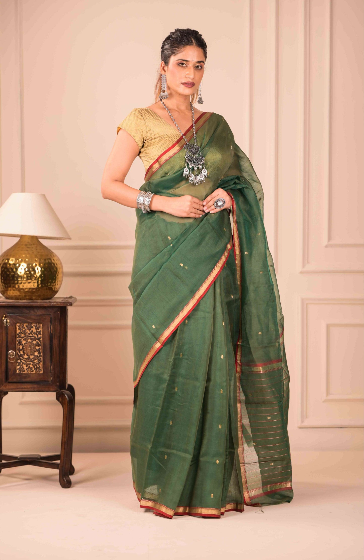 Jaituna Swarṇ Chanderi Cotton Silk Saree