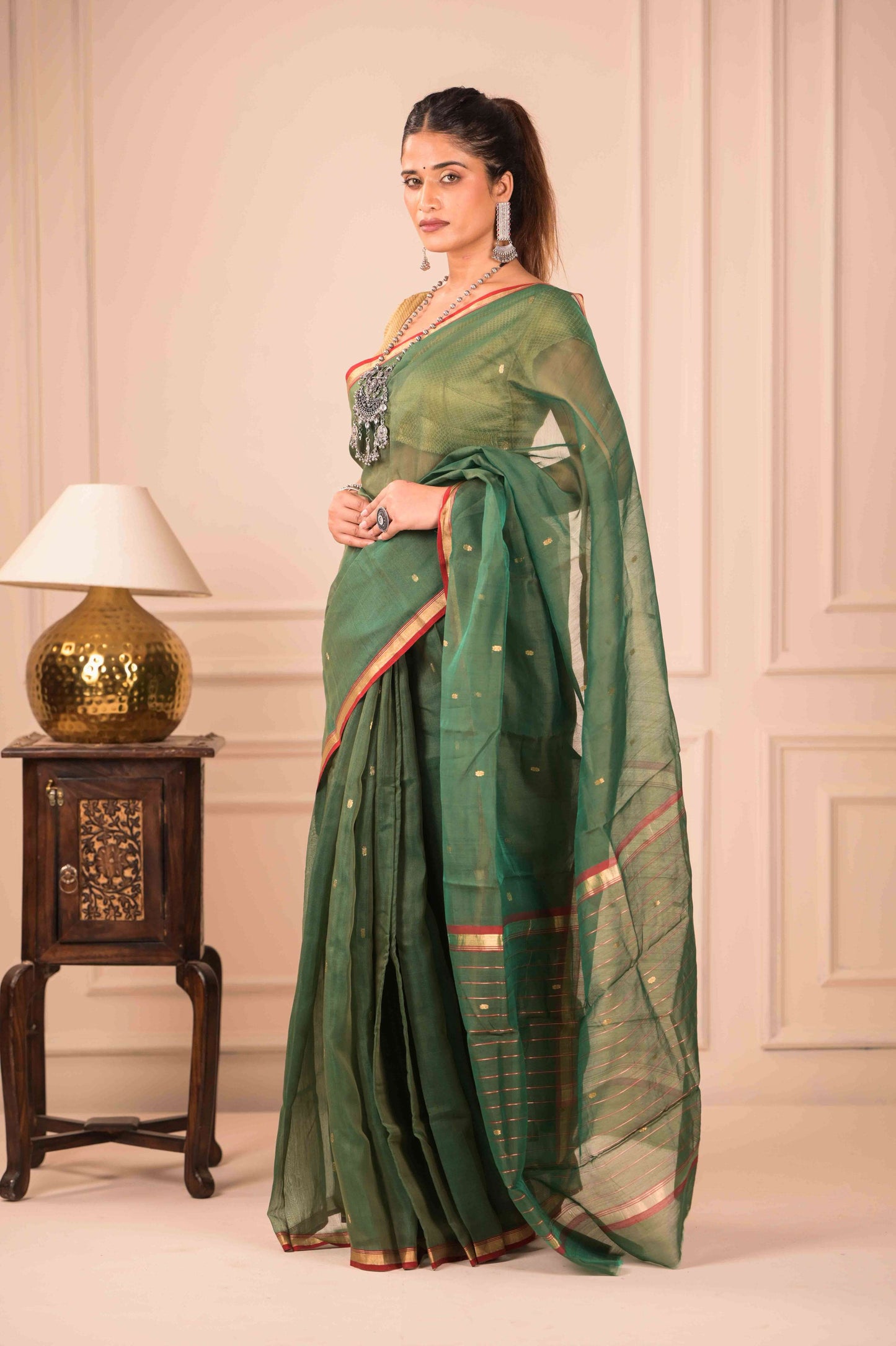 Jaituna Swarṇ Chanderi Cotton Silk Saree