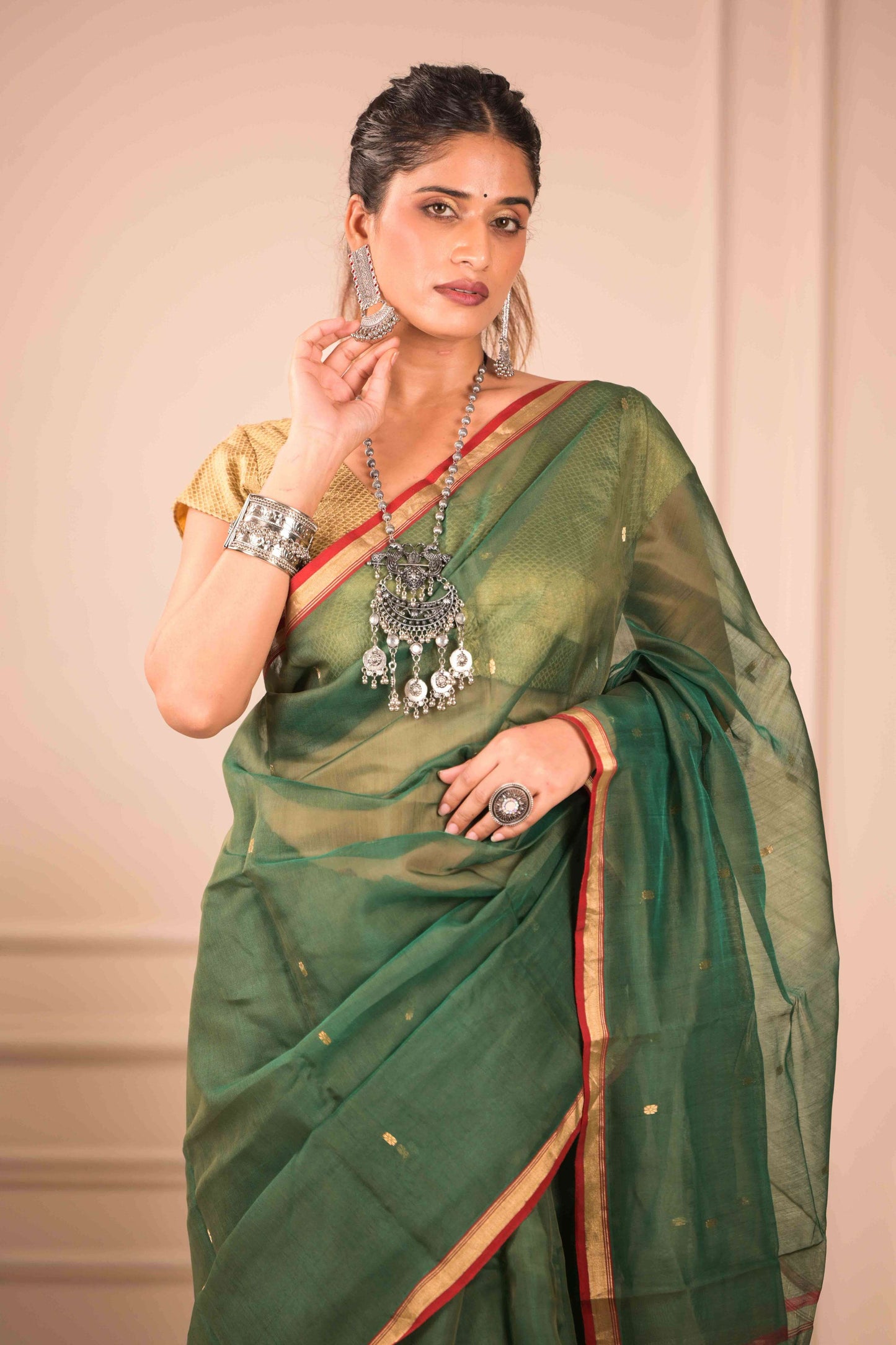 Jaituna Swarṇ Chanderi Cotton Silk Saree