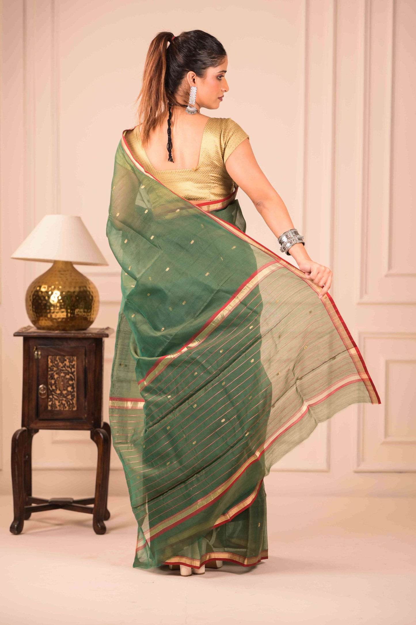 Jaituna Swarṇ Chanderi Cotton Silk Saree