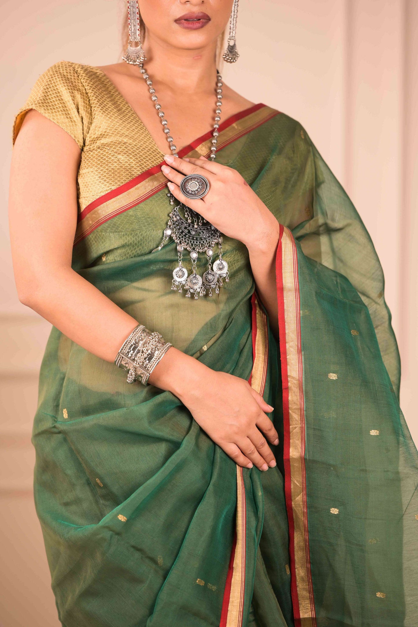 Jaituna Swarṇ Chanderi Cotton Silk Saree