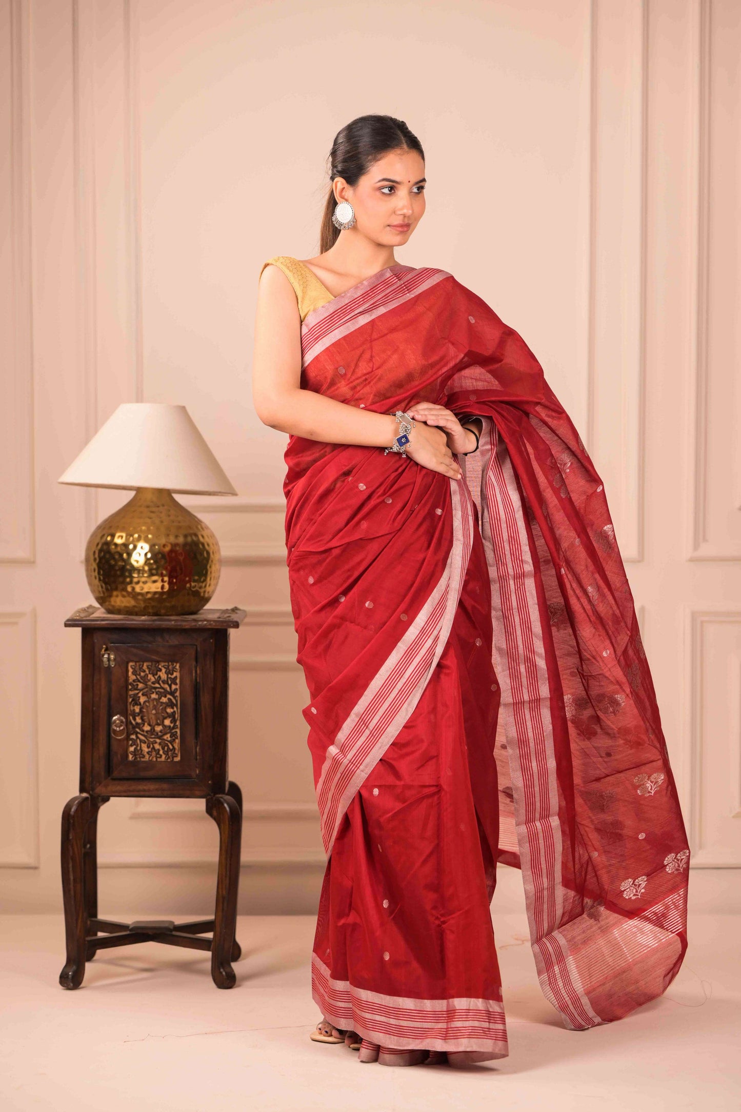Sindura Rupa Chanderi Cotton Silk Saree